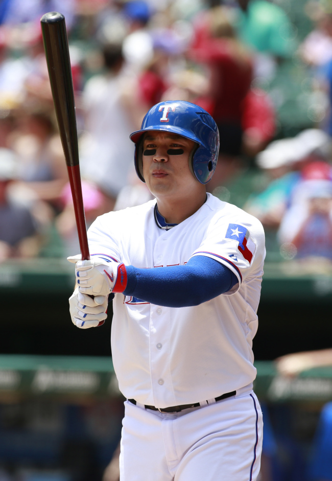 추신수(야구선수/텍사스레인저스외야수)
Three long balls and a healthy Ryu Hyun-jin made it a gratifying night for the Dodgers.
Texas Rangers’ hitter Choo Shin-soo.   USA TODAY-Yonhap
