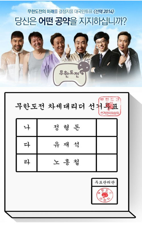 ▲무한도전 온라인투표 시작(사진=MBC 무한도전 홈페이지)
