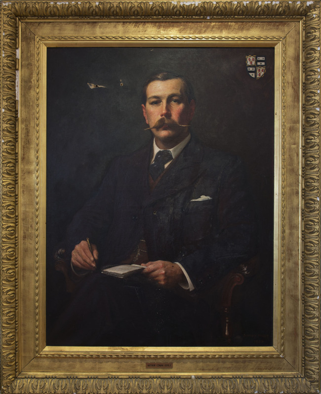 This image made available by the Museum of London shows an oil painting of Sir Arthur Conan Doyle (1897) by Sidney Paget.   AP-Yonhap