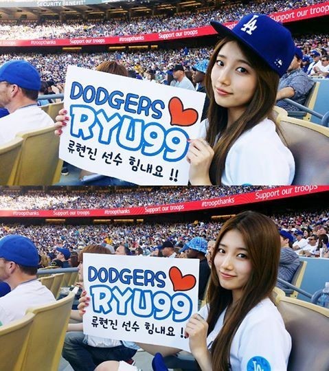▲[류현진 중계]퍼펙트게임, 완봉승 아쉽게 무산, 수지응원(사진=MLB 페이스북 캡처)