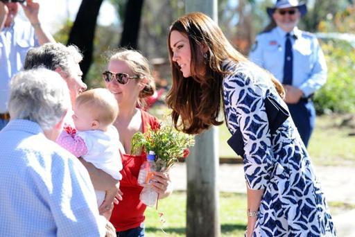 Kate, the Duchess of Cambridge, meets with residents in Winmalee in the Blue Mountains, April 17.   AFP