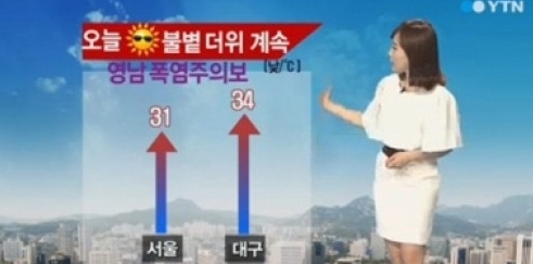 ▲날씨예보, 오늘까지 불볕더위(사진=YTN)