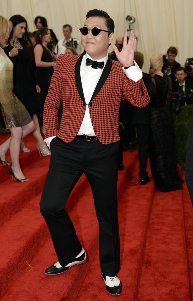 Psy attends the Costume Institute Benefit at the Metropolitan Museum of Art in New York last year.   AFP-Yonhap News