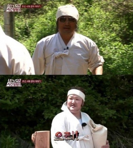 '렛츠고 시간탐험대' 시즌2에 김보성과 이국주가 ‘의리남매’로 온다.
2일 ‘렛츠고 시간탐험대’ 제작사측은 김보성과 이국주가 조선시대 노비 복장을 하고 있는 사진을 공개했다.
'렛츠고 시간탐험대'는 이보성과 이국주의 운명적인 만남은 방영 영전부터 화제를 몰고 큰 관심을 받고 있다.
더불어 이국주는 tvN ′코미디 빅리그′의 ′수상한 가정부′ 코너에서 ′보성댁′을 의리 열풍을 불러일으킨 장본인으로 김보성의 목소리부터 외형, 말투까지 완벽 재연해 대중들의 이목을 끌었다.