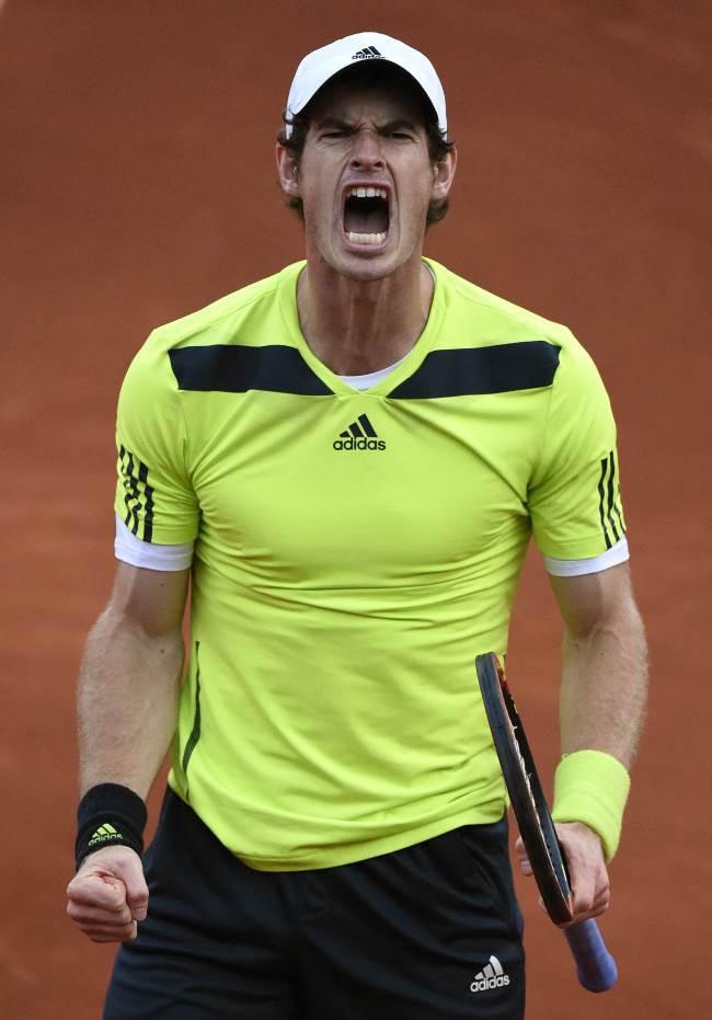 Andy Murray celebrates his victory on Wednesday.    AFP-Yonhap