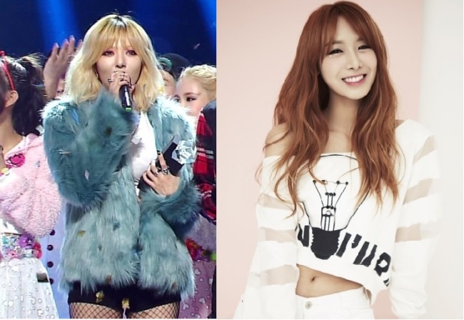 4Minute HyunA (left) and Besti Yuji.