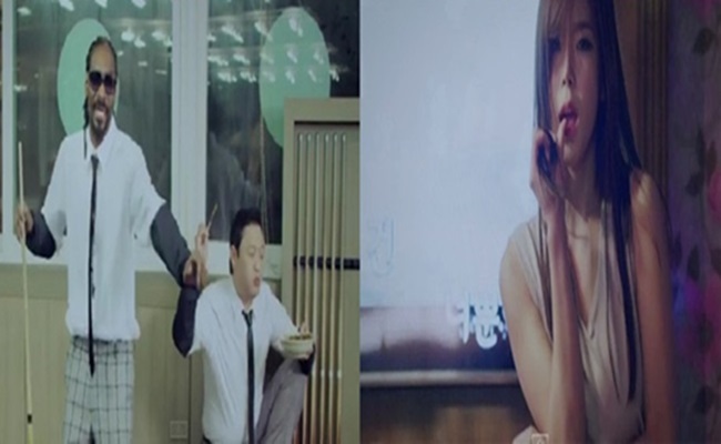 ▲싸이 행오버 뮤비 공개 스눕독 정하은(사진=싸이 행오버 뮤비 캡처)