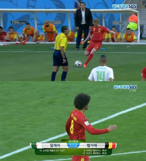 H조 최강팀으로 꼽혔던 벨기에가 알제리에 진땀나는 역전승을 거뒀다.
국제축구연맹(FIFA) 랭킹 11위로 H조에서 가장 높은 순위를 기록 중인 벨기에는 18일(한국시간) 브라질 벨루오리존치의 미네이랑 주경기장에서 열린 알제리(22위)와 조별리그 1차전에서 2-1 역전승을 거뒀다.
