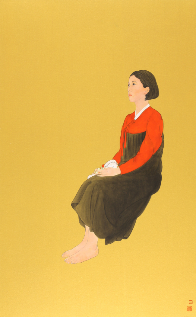 랄라와 소녀상, 85.6×53㎝, 니금지에 채색, 2012 [사진제공=갤러리 아트링크]
