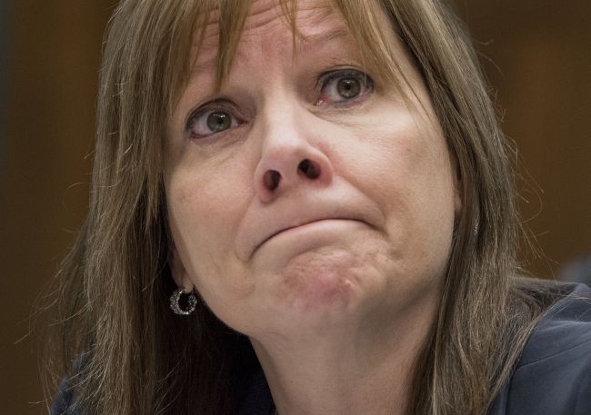 General Motors CEO Mary Barra testifies on the GM ignition switch recall during a U.S. House Oversight and Investigations Subcommittee hearing on Capitol Hill in Washington, D.C., Wednesday.   AFP-Yonhap