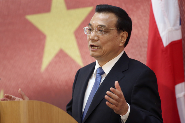 China’s Premier Li Keqiang.   Bloomberg