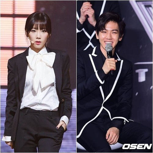 태연(좌부터/김태연/가수/뮤지컬배우/소녀시대/소녀시대-태티서),백현(변백현/BAEKHYUN/가수/EXO/EXO-K)
소녀시대 태연과 엑소 K 백현이 열애중이다.
