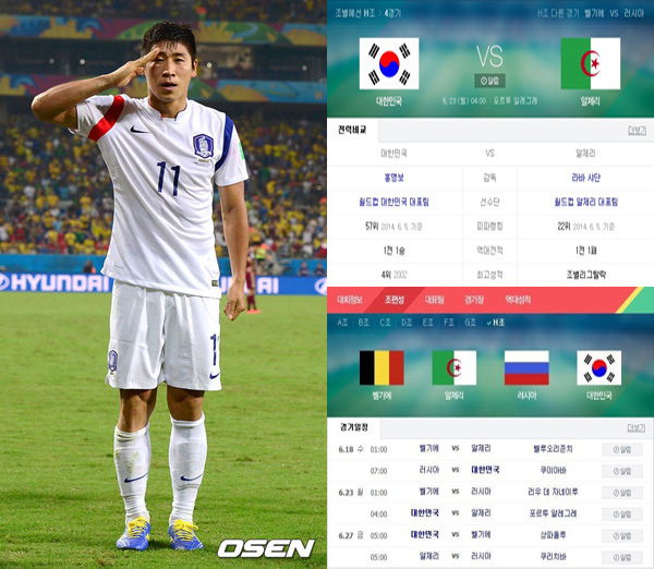 ▲한국 무승부 한국 경우의 수, H조 순위(사진=OSEN/네이버 캡처)