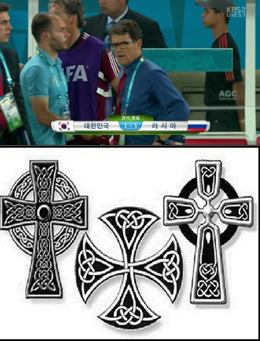 ▲러시아 켈트십자가 응원, 러시아 승점 삭감 가능성(사진=KBS / 인터넷 게시판)