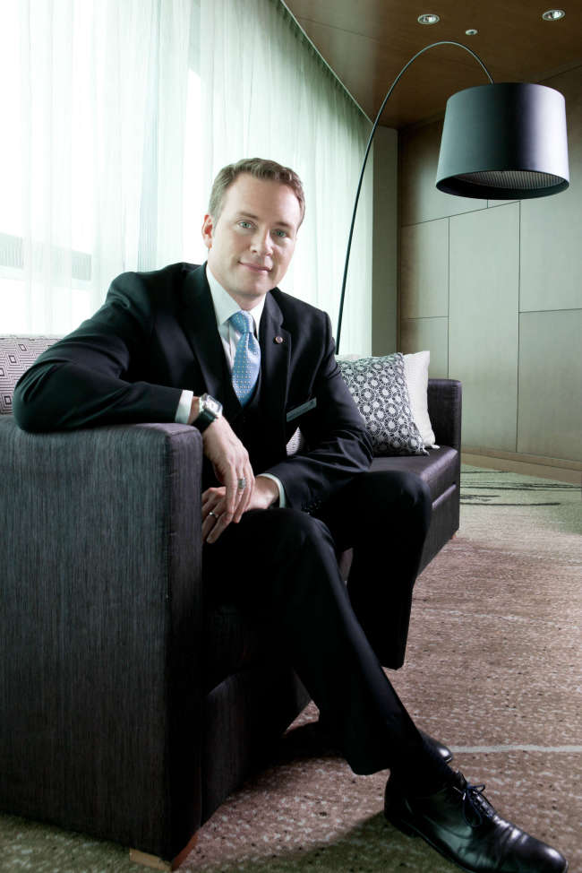 Matthias Sutter, general manager of Sheraton Seoul D Cube City Hotel.   Sheraton Seoul D Cube City Hotel