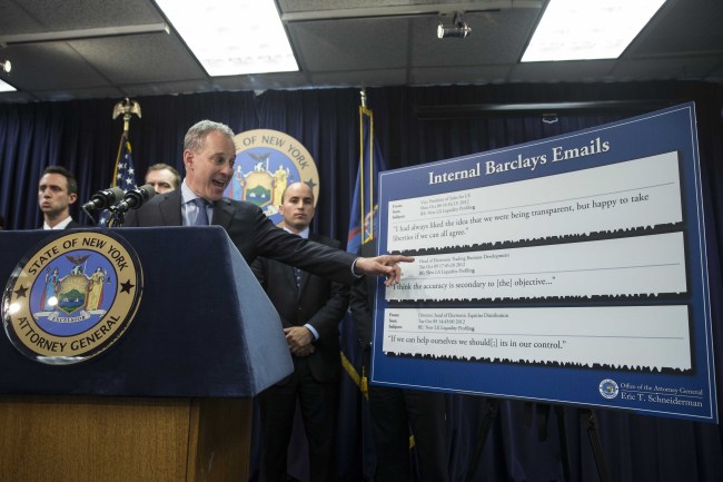 New York State Attorney General Eric Schneiderman speaks during a news conference in New York on Wednesday.   AP-Yonhap