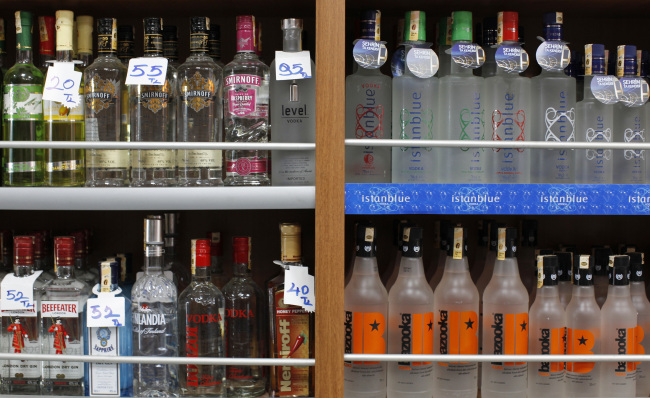 Bottles of vodka on a supermarket shelf in Istanbul, Turkey   Bloomberg