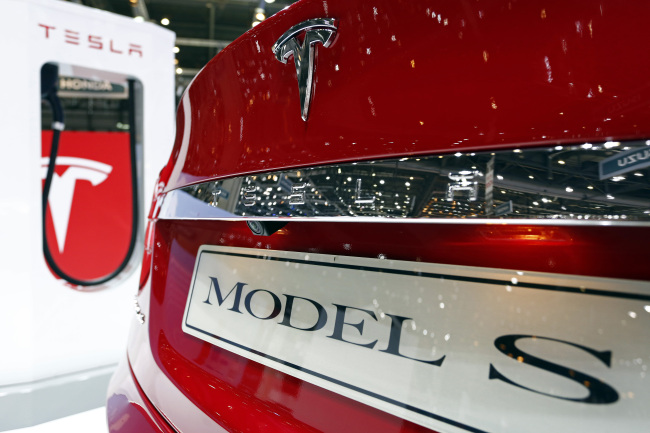 A Tesla Model S electric automobile at the 84th Geneva International Motor Show on March 4.   Bloomberg