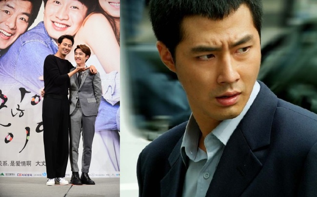 Left: Actor Jo In-sung and singer-actor D.O. of EXO attend the press conference for SBS’ new rom-com series “It’s Okay, That’s Love” in Seoul, Tuesday. (SBS)
Right: Jo appears in "A Dirty Carnival (2006)."