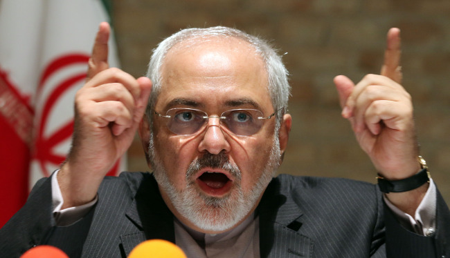 Iranian Foreign Minister Mohammad Javad Zarif speaks to the media after closed-door nuclear talks on Iran in Vienna on Tuesday.   AP-Yonhap