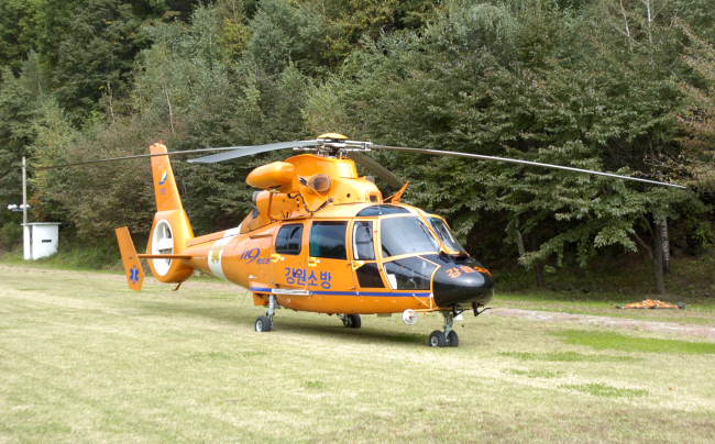 The helicopter that crashed on Thursday.   Yonhap