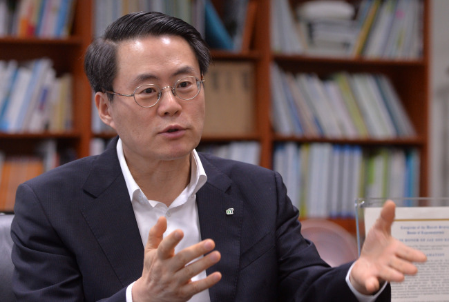 Korea Agro-Fisheries and Food Trade Corp. president and CEO Kim Jae-soo.    Lee Sang-sub/The Korea Herald
