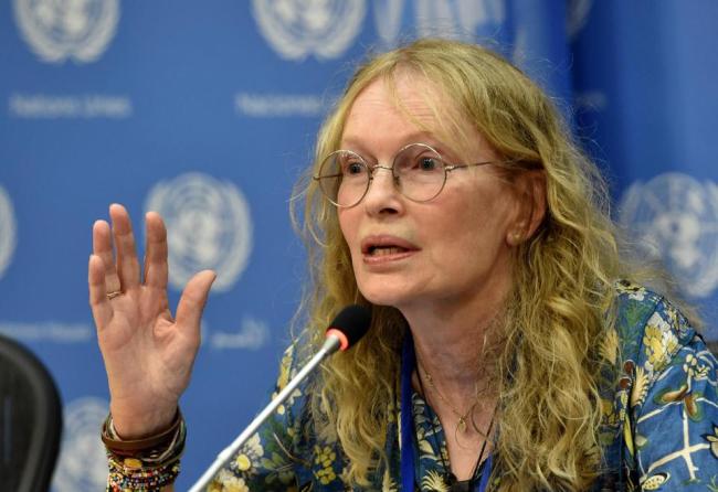 Mia Farrow, UNICEF Goodwill
ambassador.   AFP