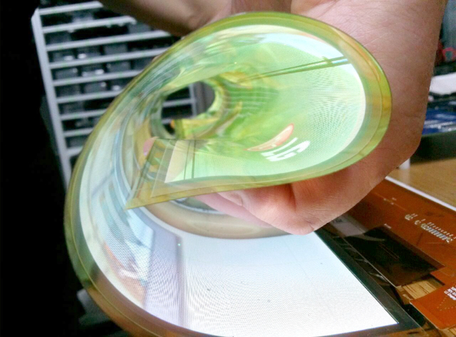 The world’s first flexible display developed by LG Display.   LG Display