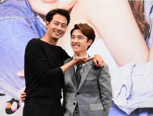 Actor Jo In-sung and singer-actor D.O. of EXO attend the press conference for SBS’ new rom-com series “It’s Okay, That’s Love” in Seoul, July 15. (SBS)