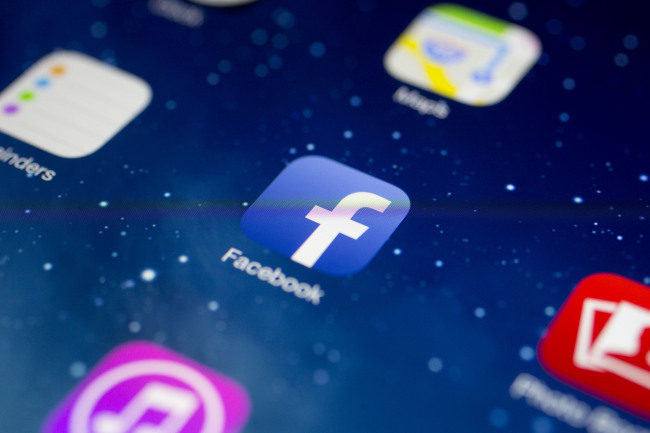 A Facebook application icon is seen on an iPad. (Bloomberg)