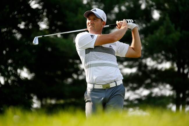 Sergio Garcia follows his shot during the Bridgestone Invitational tournament.    AFP-Yonhap