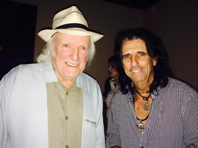 This June 17 photo released by Danny Zelisko shows Dick Wagner (left) and Alice Cooper.   AP
