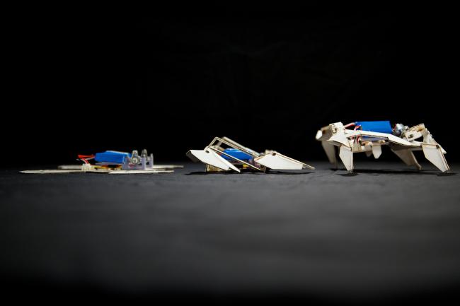 Using flat materials and a design inspired by origami, researchers have created a robot that can assemble without human intervention.   AP-Yonhap