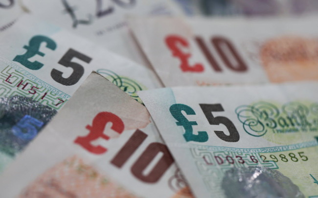 British pound notes.   Bloomberg