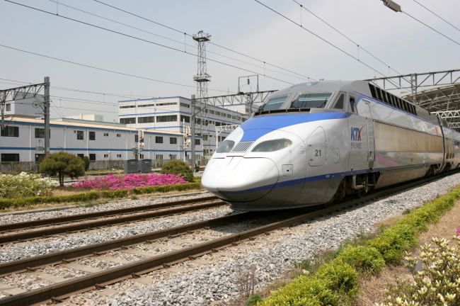 A KTX high-speed train at Seoul Station.   Bloomberg