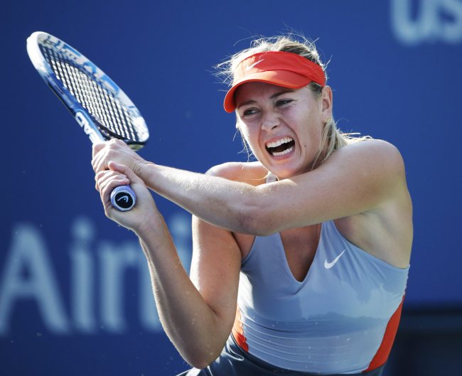 Maria Sharapova returns a shot at the U.S. Open on Wednesday.
EPA-Yonhap