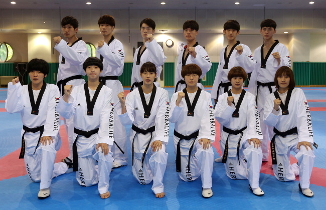 The Korean national taekwondo team   Yonhap