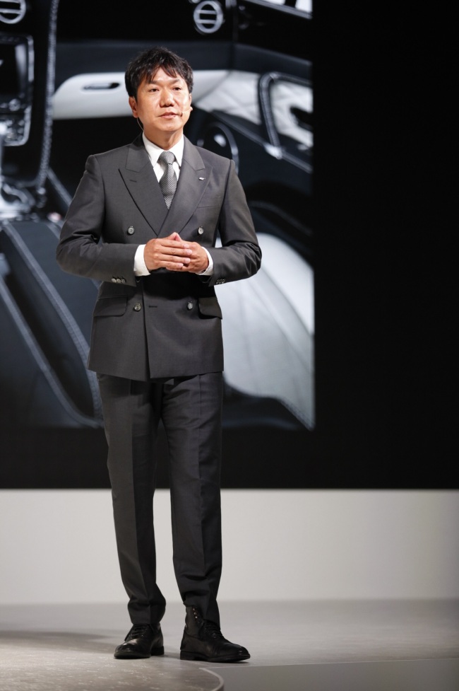 Lee Sang-yup, Bentley Motors’ head of exterior and advanced design, speaks during a launching event for the Flying Spur V8 held at Banyan Tree Club & Spa Seoul on Sept. 18.   Bentley Korea