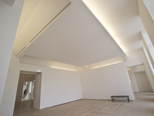 An exhibition room at the Picasso Museum in Paris is empty in this photo taken during its press day.   AP