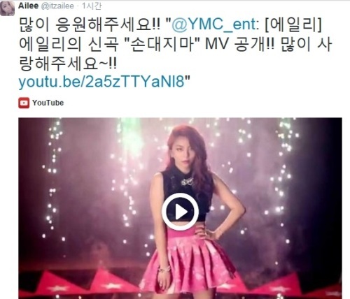 [사진출처=에일리 트위터]