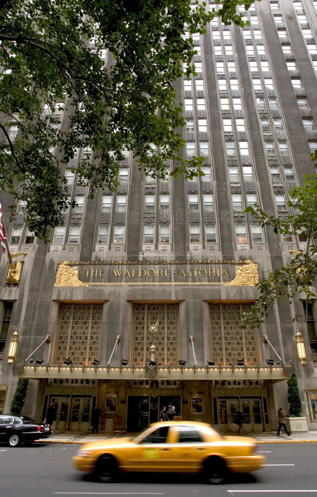 The Waldorf Astoria hotel in New York.    Bloomberg
