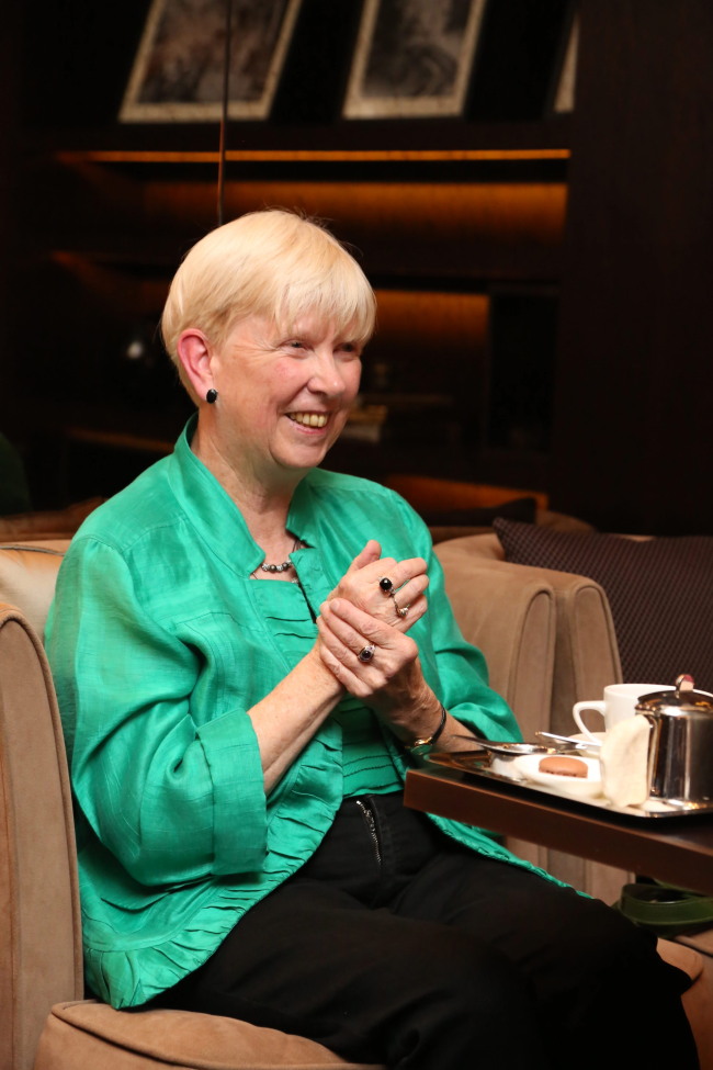 Sandra Huet, the daughter of an engineer who frequently traveled to Seoul and stayed at The Westin Chosun Seoul, speaks during an interview with The Korea Herald.