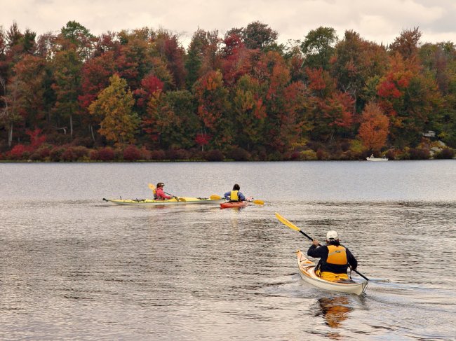 Lake Jean in Ricketts Glen State Park in Benton, Pennsylvania, offers a picturesque place to boat and fish while enjoying
fall colors. (Columbia-Montour Visitors Bureau/MCT)