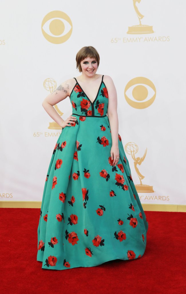 Lena Dunham arrives at the 65th Annual Primetime Emmy Awards in 2013 at Nokia Theater L.A. Live in Los Angeles, California.   Allen J. Schaben/Los Angeles Times/MCT