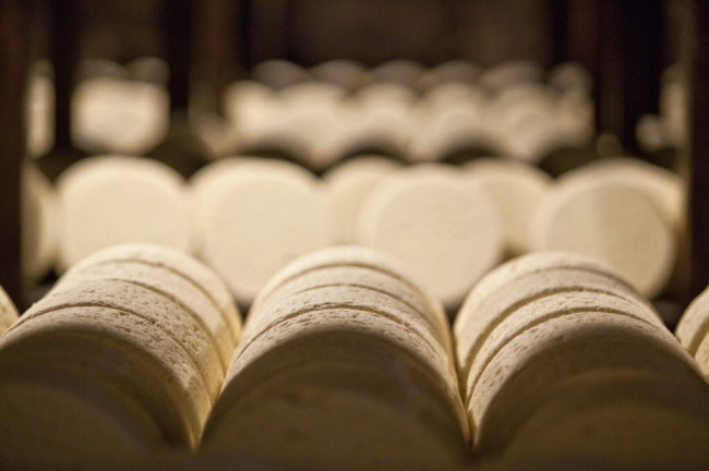 Roquefort Societe cheeses in France.   Bloomberg