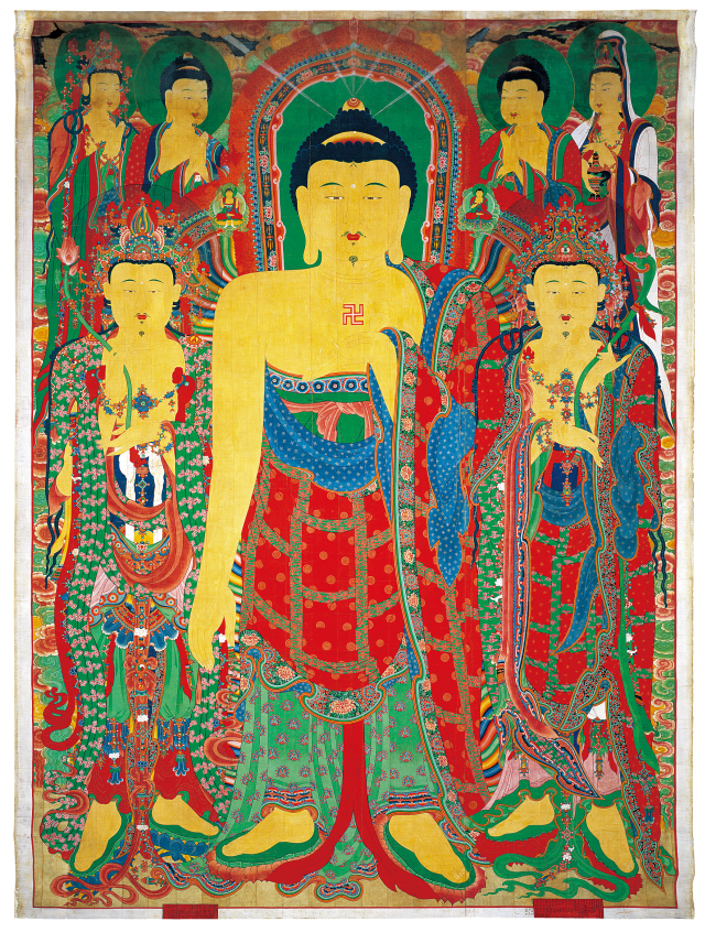 A hanging scroll of the Buddha from Gaeamsa Temple.   National Museum of Korea