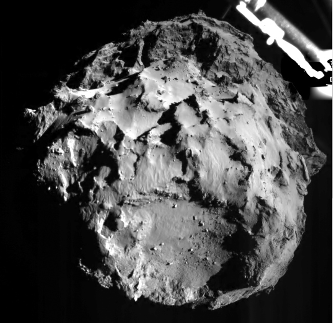 The view from Rosetta’s Philae lander during its descent onto the Churyumov-Gerasimenko comet.   AP-Yonhap