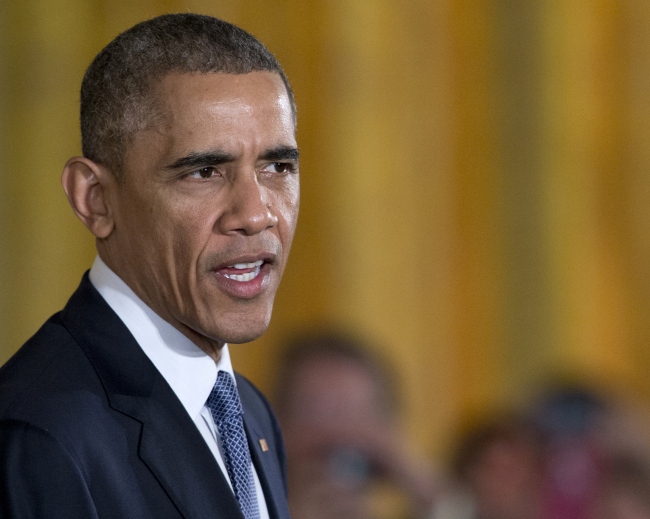 President Barack Obama speaks during the “ConnectED to the Future” event in the East Room of the White House in Washington on Wednesday.   AP-Yonhap