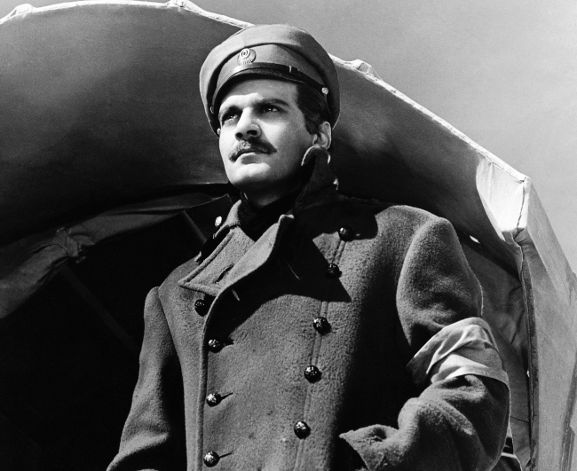 In this undated image released by MGM, actor Omar Sharif appears in a scene from the film “Doctor Zhivago.”   AP-Yonhap