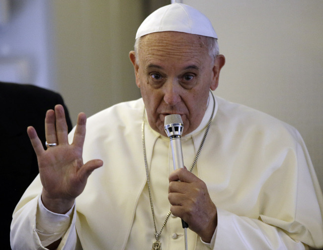Pope Francis in August.    AP-Yonhap